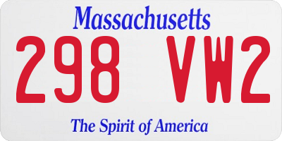 MA license plate 298VW2