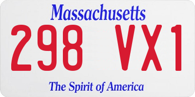 MA license plate 298VX1