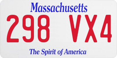 MA license plate 298VX4