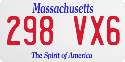 MA license plate 298VX6