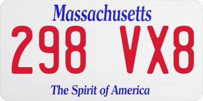 MA license plate 298VX8