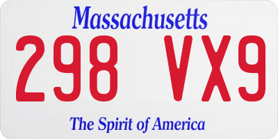 MA license plate 298VX9