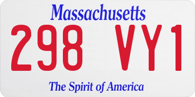 MA license plate 298VY1
