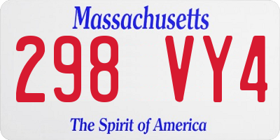 MA license plate 298VY4