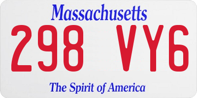 MA license plate 298VY6