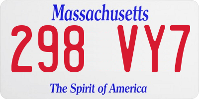 MA license plate 298VY7