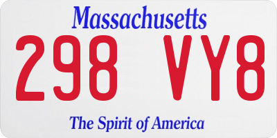 MA license plate 298VY8