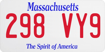 MA license plate 298VY9