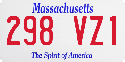 MA license plate 298VZ1