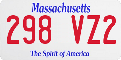 MA license plate 298VZ2