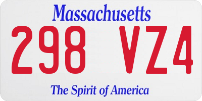 MA license plate 298VZ4