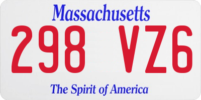 MA license plate 298VZ6