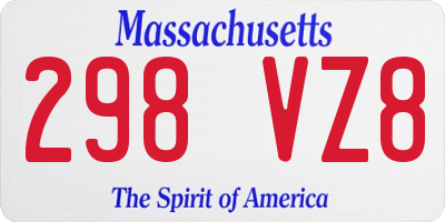 MA license plate 298VZ8