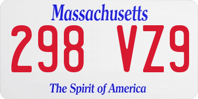 MA license plate 298VZ9