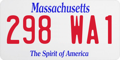 MA license plate 298WA1