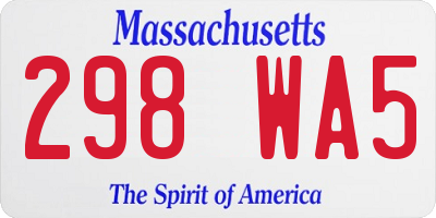 MA license plate 298WA5