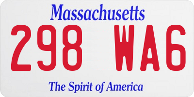 MA license plate 298WA6