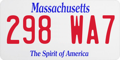 MA license plate 298WA7
