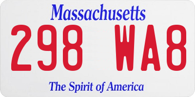 MA license plate 298WA8