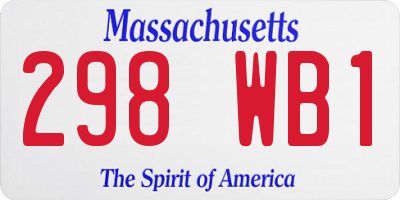 MA license plate 298WB1