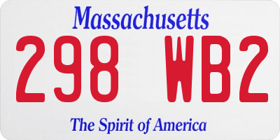 MA license plate 298WB2