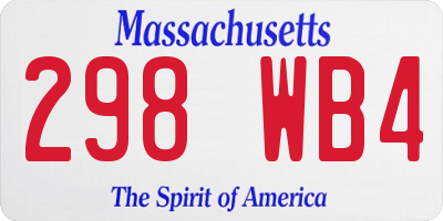 MA license plate 298WB4