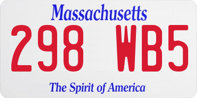 MA license plate 298WB5