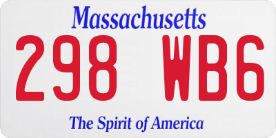 MA license plate 298WB6