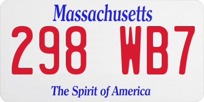 MA license plate 298WB7