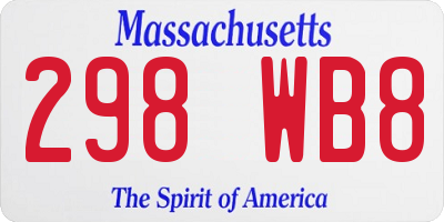 MA license plate 298WB8