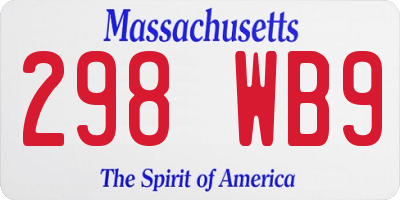 MA license plate 298WB9