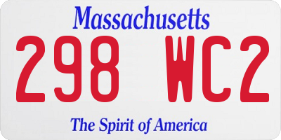 MA license plate 298WC2