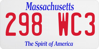 MA license plate 298WC3