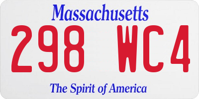 MA license plate 298WC4