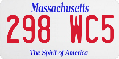 MA license plate 298WC5