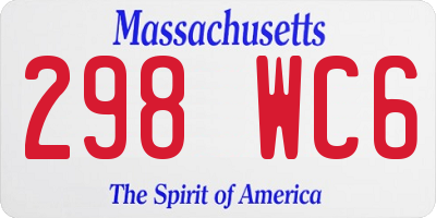 MA license plate 298WC6