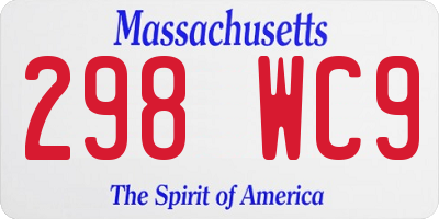 MA license plate 298WC9