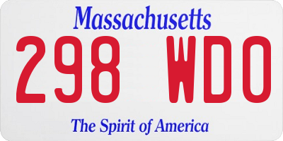 MA license plate 298WD0
