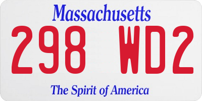 MA license plate 298WD2