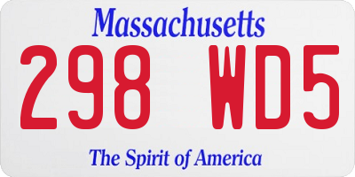 MA license plate 298WD5