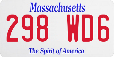 MA license plate 298WD6