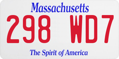 MA license plate 298WD7