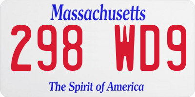 MA license plate 298WD9