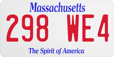 MA license plate 298WE4