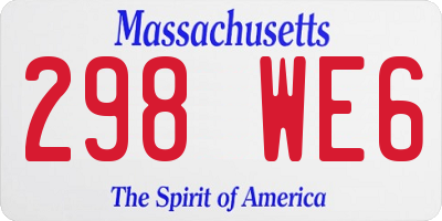 MA license plate 298WE6