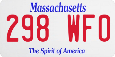MA license plate 298WF0