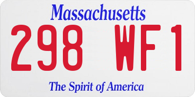 MA license plate 298WF1