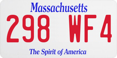 MA license plate 298WF4