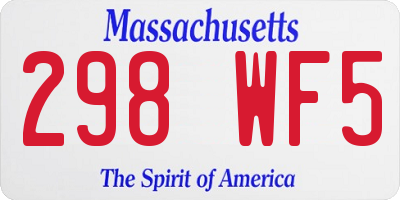 MA license plate 298WF5