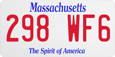 MA license plate 298WF6